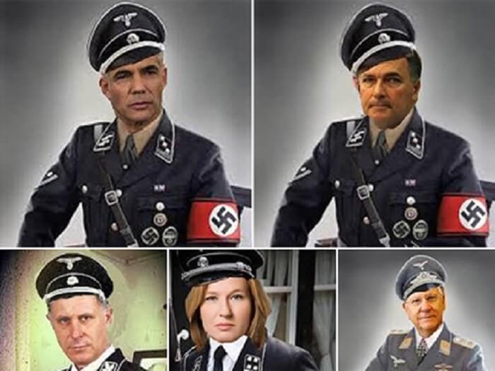 Fabricated images of Israeli politicians in Nazi uniforms, captured by Times of Israel