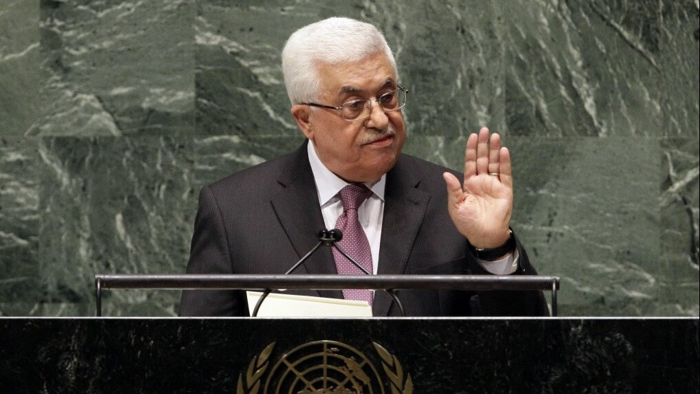 Palestinian Authority President Mahmoud Abbas appeals to all nations to vote in favor of the Palestinians "as an investment in peace," in a statement before the United Nations General Assembly, Thursday, November 29, 2012. (Photo: Richard Drew/AP)