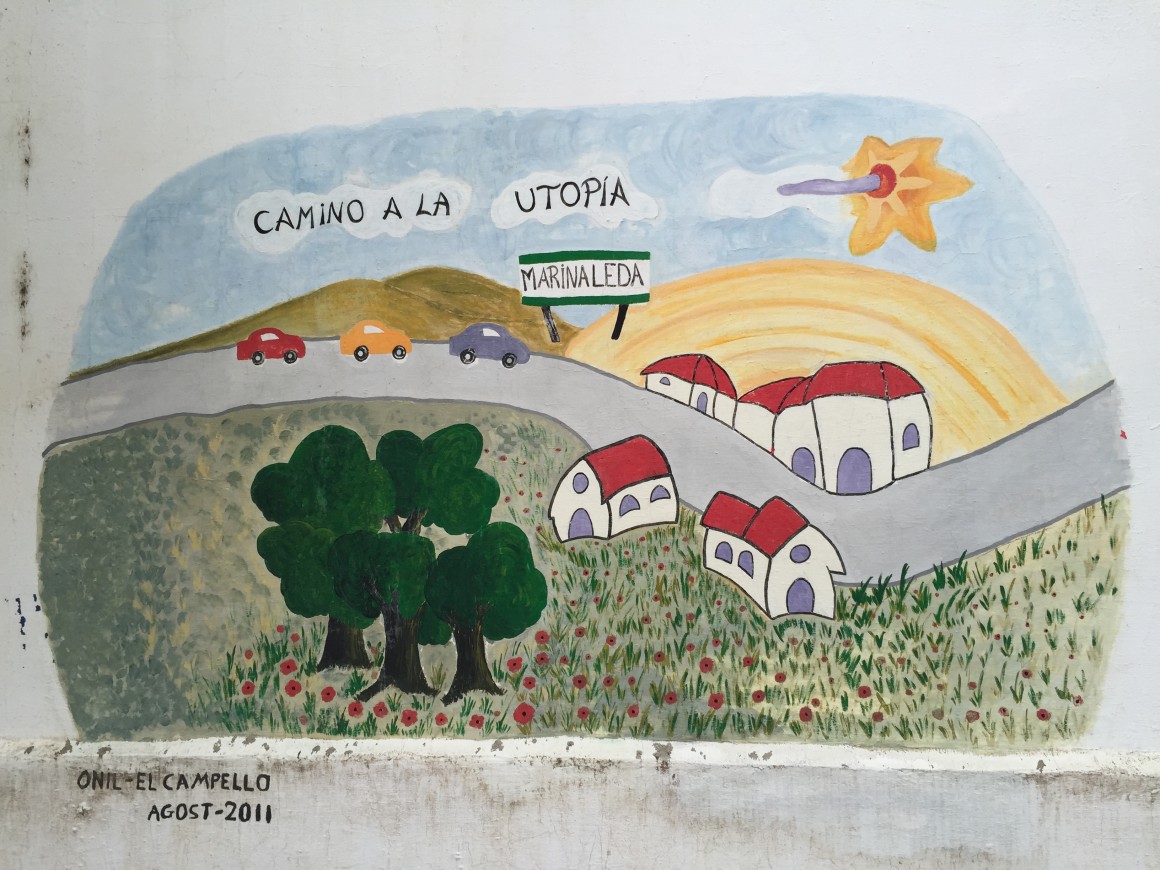 Graffiti in Marinaleda. (Photo: Max Blumenthal)