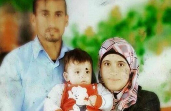 (L) Sa’ad Dawabshe, 32, his wife Rehem Dawabshe, 27, and 18-month Ali Dawabshe, killed by Jewish extremists in an arson attack in July 2015. 