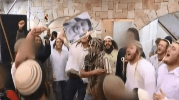 Israeli wedding-goers rejoice over the killing of a Palestinian baby. (Screenshot)