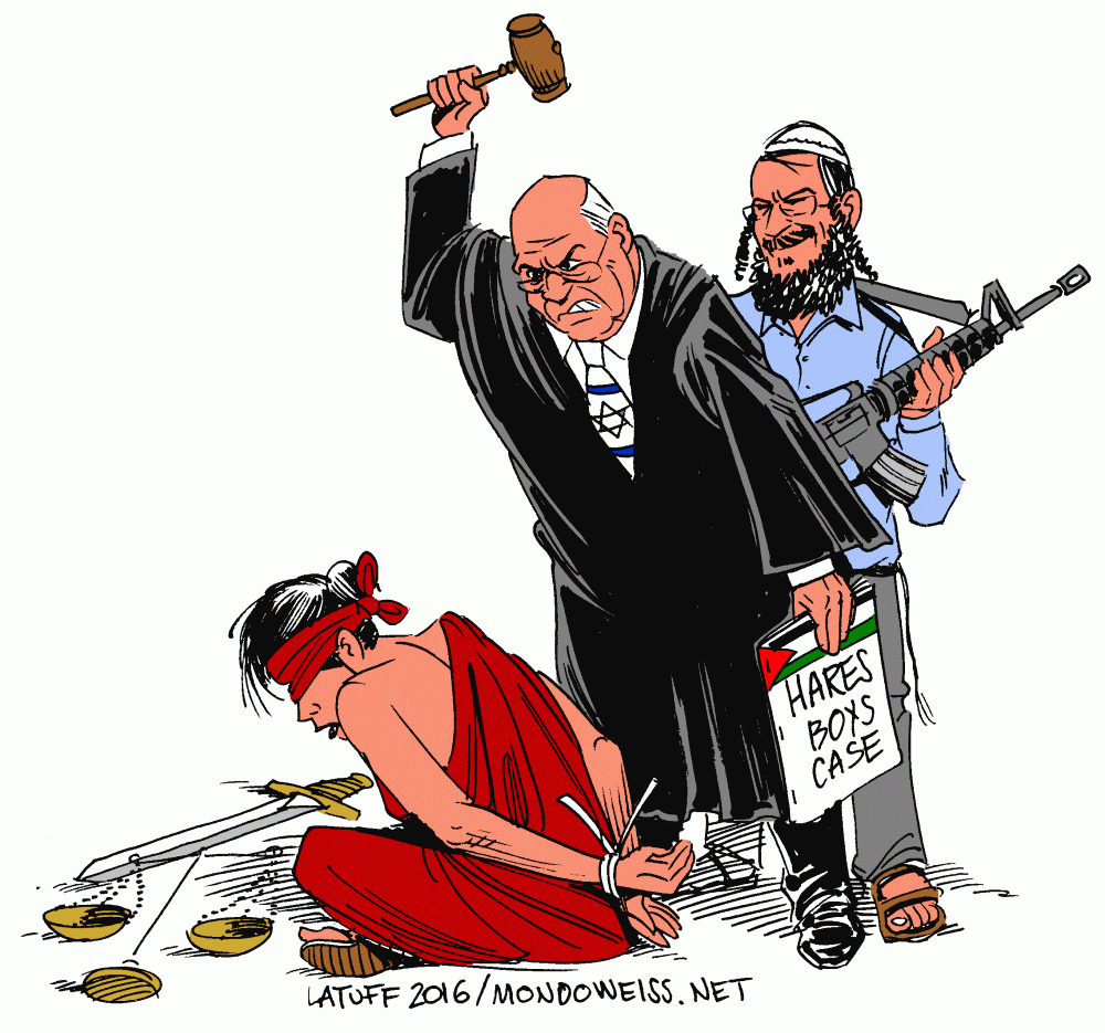 Carlos Latuff -- Lady 
Justice takes a beating