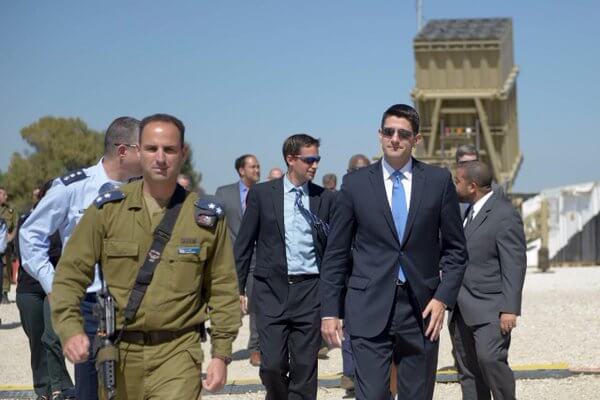 Paul Ryan in Israel at Iron Dome battery with IDF officers