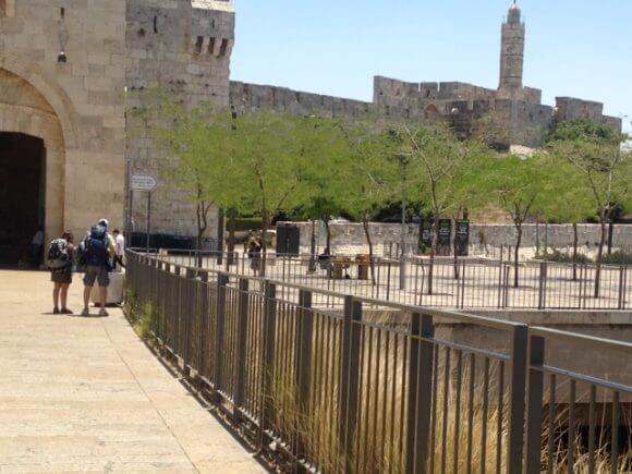 Jaffa Gate as seen from Mamilla Mall