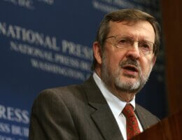 House Appropriations Committee Chairman David Obey speaks at the National Press Club regarding what he views as problems with the Bush Administration in the course of their dealing with Congress and the appropriations process on Monday, Nov. 5, 2007 in Washington. (Lauren Victoria Burke/wdcpix.com)
