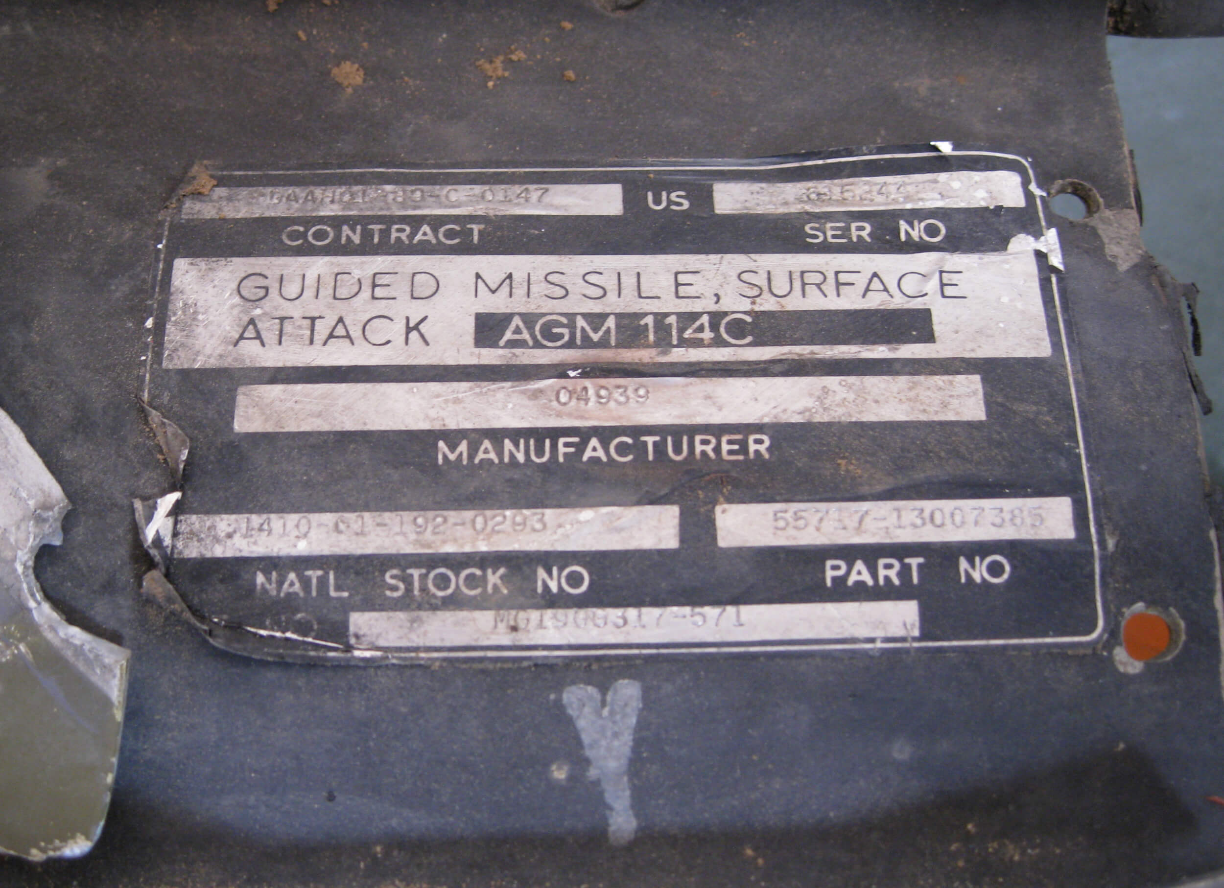 A US Hellfire Systems (Boeing/Lockheed Martin) AGM 114C, air-to-surface missile used by Israel against Gaza during Cast Lead. The name “Hellfire” comes from “helicopter fire-and-forget”. (photo T Suarez)
