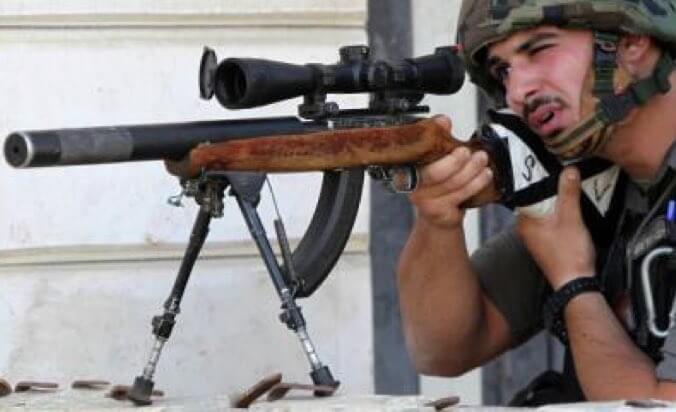 Israeli sniper with the suppressed Ruger 10/22.