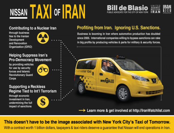 Ahmadinejad at wheel of Nissan taxi