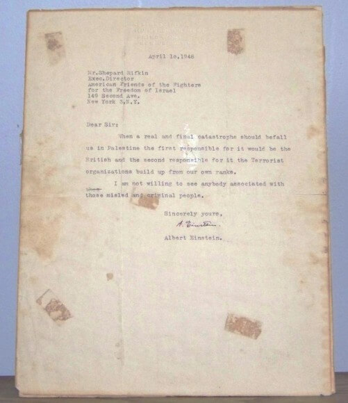 Einstein letter, 1948