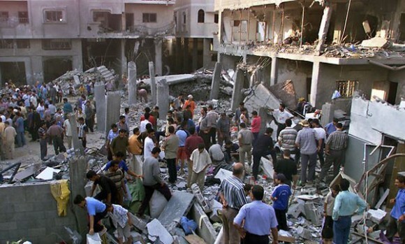 Eric Alterman’s “tough luck”: In 2002, Israel took out a Gaza City neighborhood with a one-ton bomb in order to assassinate one person in his sleep.