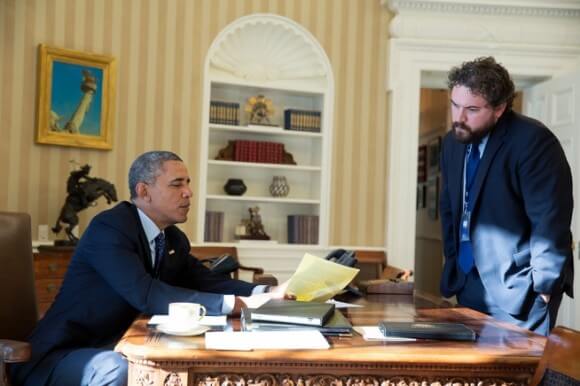 Obama works on State of Union speech with Cody Keenan (White House photo by Pete Souza)