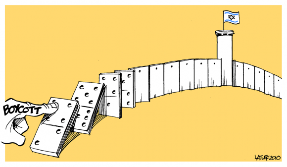 International boycott threatens Israel's occupation of Palestine. (Cartoon by Carlos Latuff)