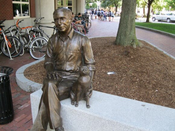 Shillman and his cat, at Northeastern University