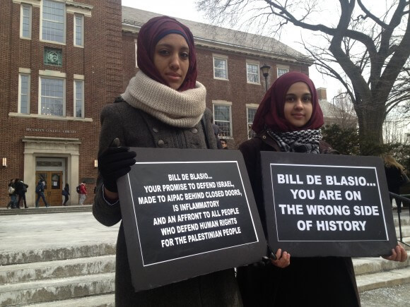 CUNY Staten Island College Students for Justice in Palestine hold a public action on campus for Israeli Apartheid Week. 