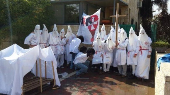 Purim carnival where Israeli teens dressed as members of the KKK and in black face for a mock lynching. (Photo: Mizbala)