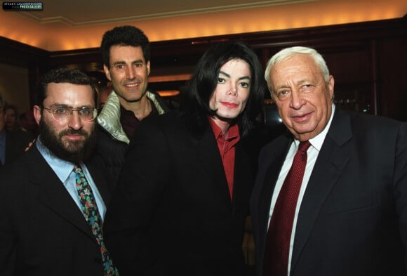 Boteach, Uri Geller, Michael Jackson and Ariel Sharon