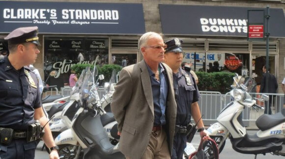 Finkelstein being arrested. (Photo: Eamon Murphy)