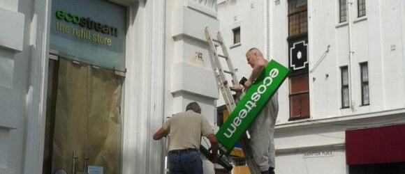 Brighton's Ecostream store has closed down after a two year campaign of demonstrations, street actions and direct action. (photo:Corporate Watch)