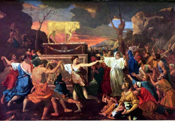 The Adoration of the Golden Calf by Nicolas Poussin (Image: Wikipedia)