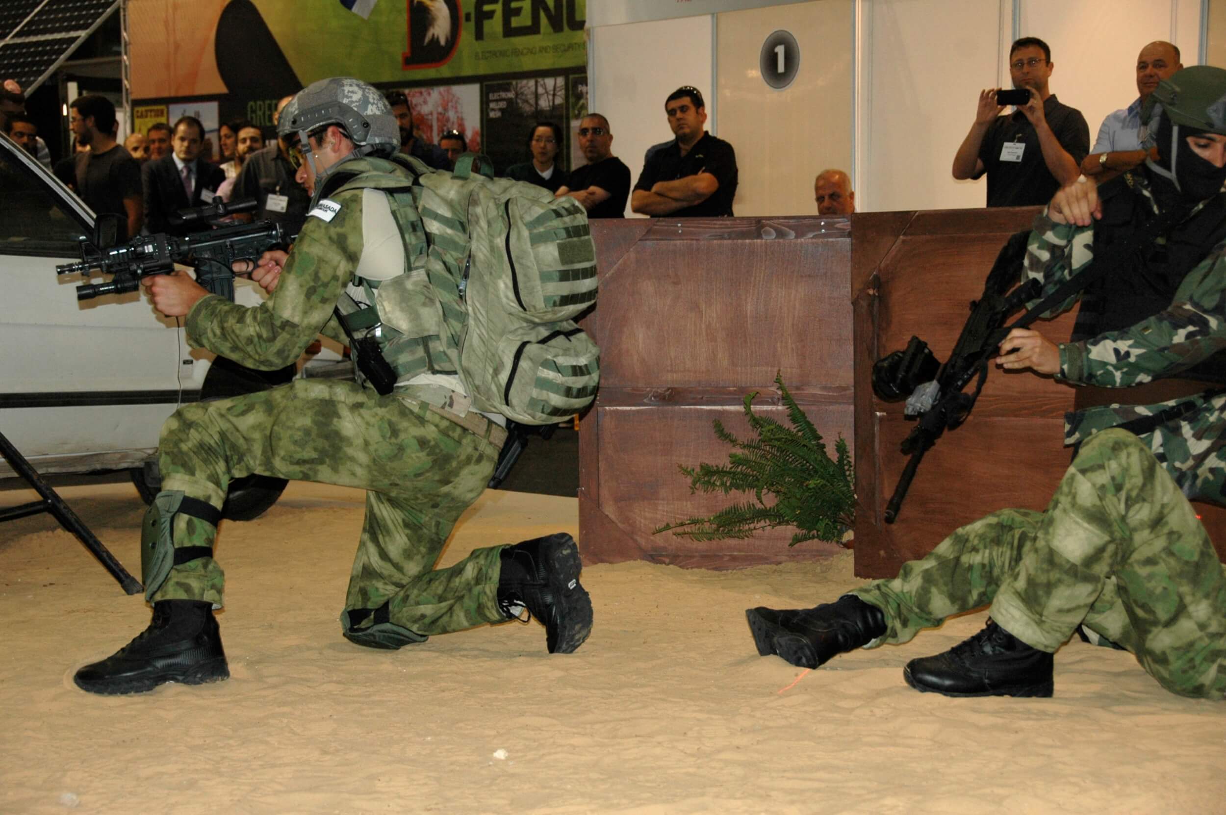 Live demonstration of "urban warfare" with branding. (Photo: Sarah Levy)