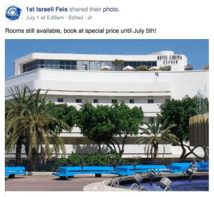 Screenshot : 1st Israel Feis Facebook page on July 1st 2015. 