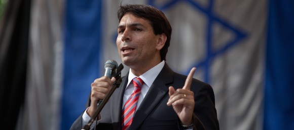 Danny Danon speaks at the Israel Day Concert in Central Park in New York CIty on May 23, 2010.