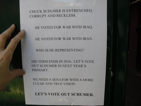 Schumer leaflet at 77/Lexington