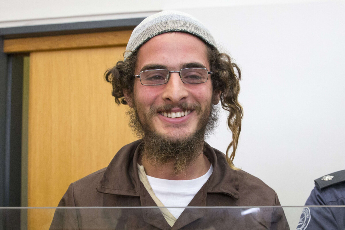 Meir Ettinger, the head of a Jewish extremist group, stands at the Israeli justice court in Nazareth Illit on August 4, 2015, a day after his arrest. (Photo: JACK GUEZ/AFP)