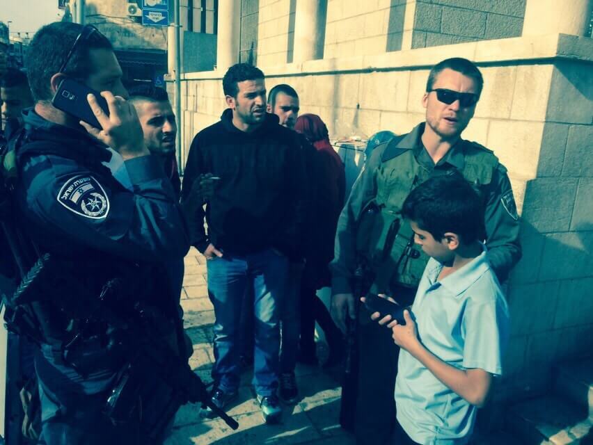 Israeli police arrest Mohammed Khatib, 12, near Damascus Gate, 2015. (Photo: Rami Khatib)