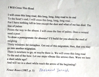 A Mahmoud Darwish poem sent to us by a Mondoweiss reader. 