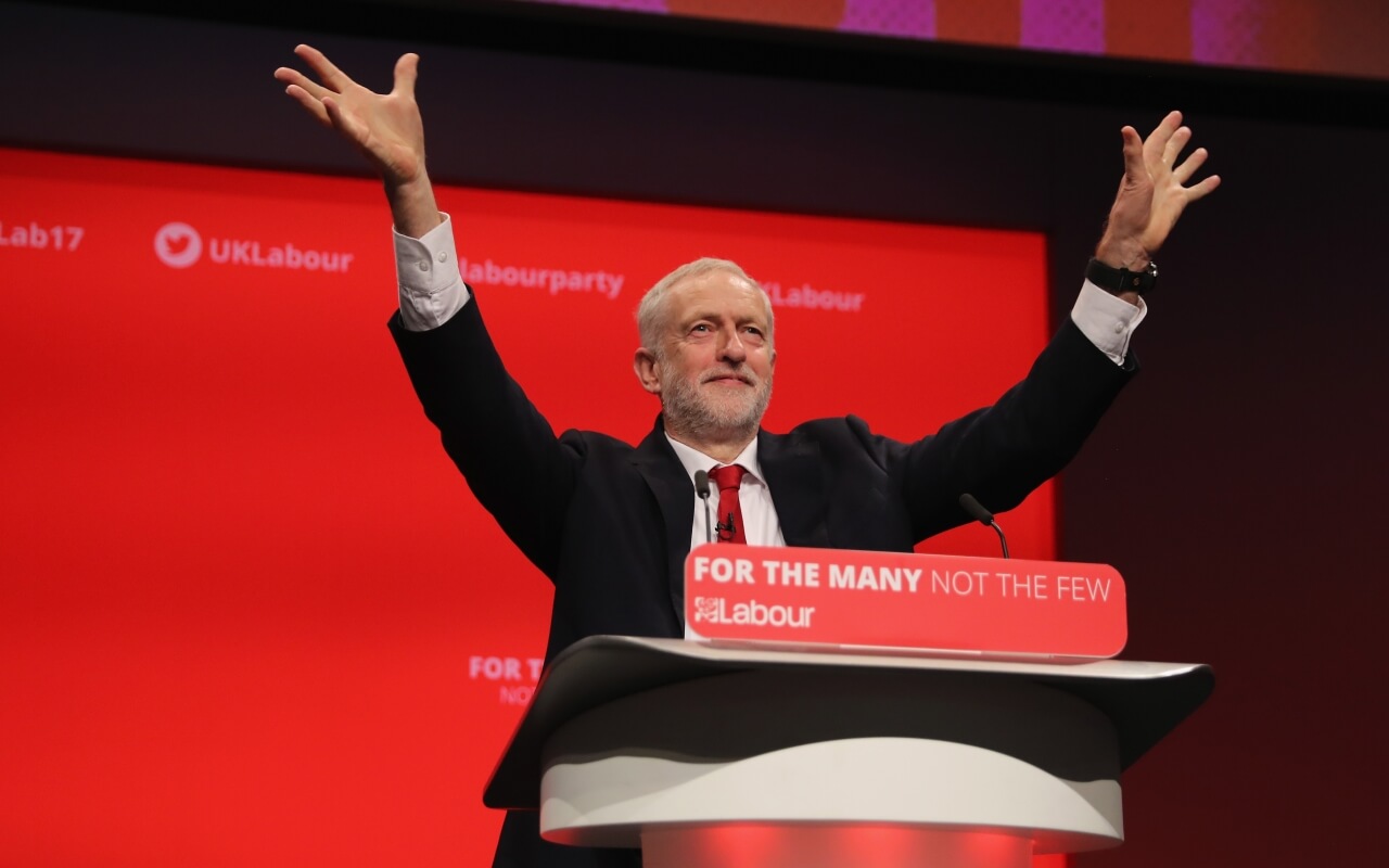 Jeremy Corbyn addresses the annual Labour Party conference in 2017. (Photo: Getty Images)