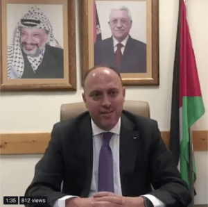 Palestinian Ambassador Husam Zomlot issues a goodbye message as the PLO Mission in Washington DC closes. (Photo: screen shot from Twitter)
