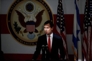 White House Senior Advisor Jared Kushner speaks during the dedication ceremony of the new U.S. embassy in Jerusalem on May 14.