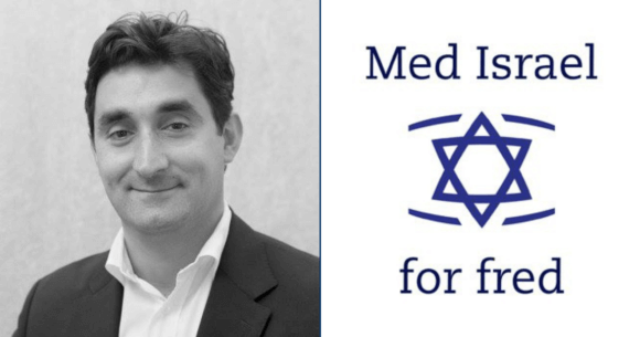 Fathi El-Abed, from his Facebook page; Med Israel for Fred logo, via Facebook
