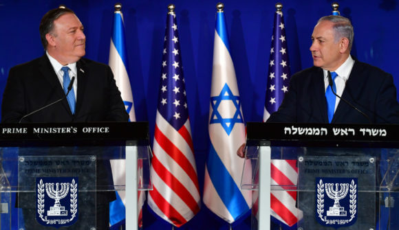 Israeli Prime Minister Benjamin Netanyahu and Secretary of State Mike Pompeo in Jerusalem, March 21, 2019. (Photo by Kobi Gideon/GPO)
