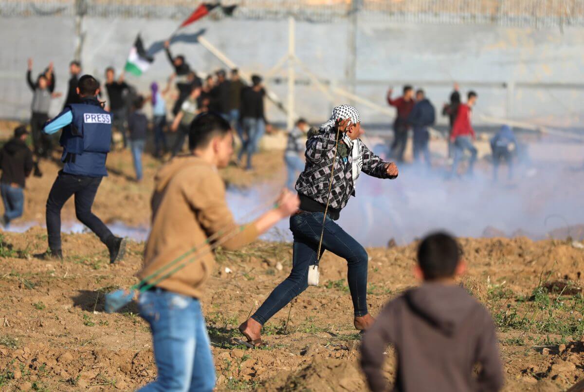 Demonstration at the Gaza fence, March 22, 2019. (Photo: Mohammed Asad)