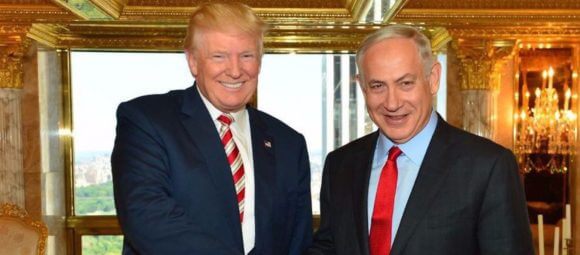 Donald Trump and Benjamin Netanyahu meeting in Trump Tower in New York in 2016.
