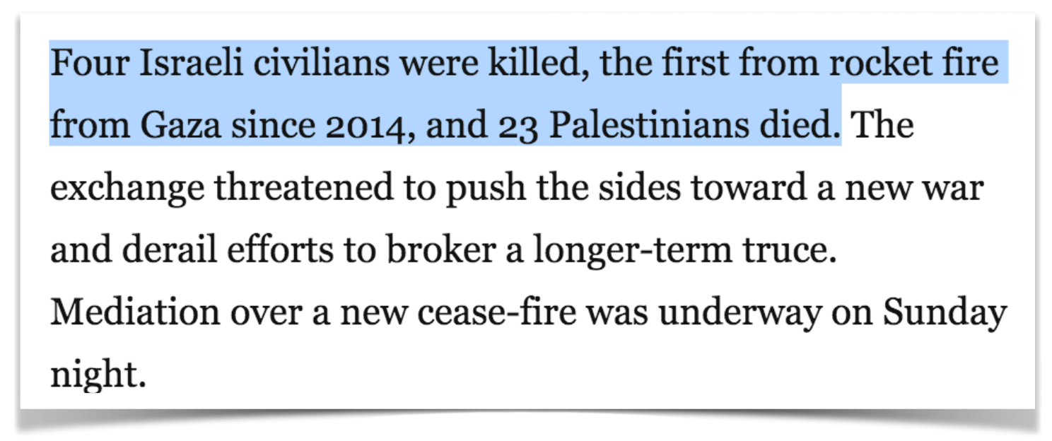 Anti-Palestinian bias in the Washington Post. Israelis are killed, but Palestinians just die.