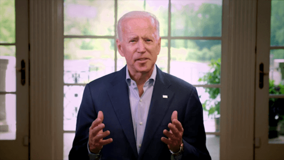 Screenshot of Joe Biden's brief address to the American Jewish Committee, June 2, 2019.