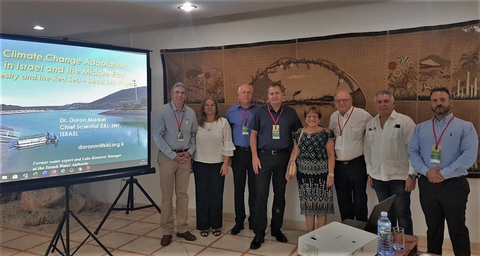 Doron Markel, left, with members of Cuba's Jewish community and KKL-JNF leaders, in Havana, Cuba, July 2019.