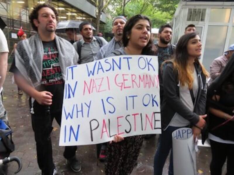 Protest in New York city against Israeli attacks on Gaza in July 2014
