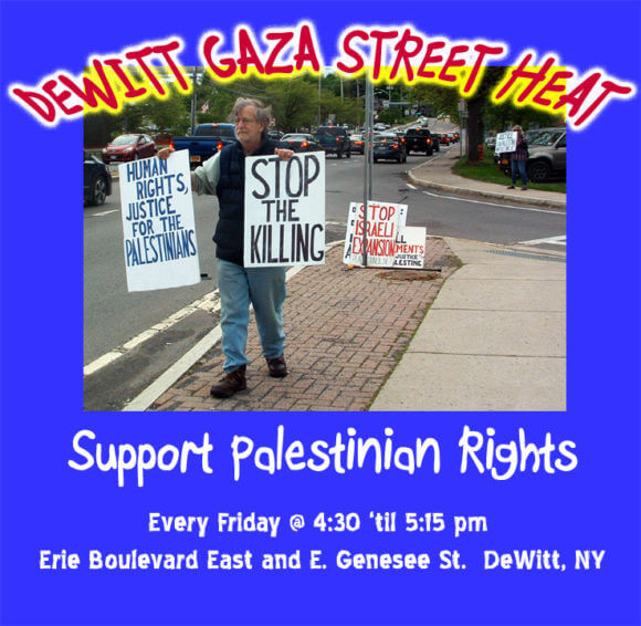 Image used to promote the DeWitt, NY protest, featuring Ed Kinane.