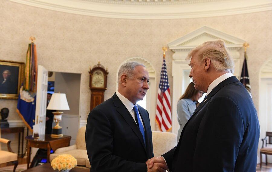 Israeli Prime Minister Benjamin Netanyahu with President Donald Trump in the Oval Office of the White House, Washington DC, March 5, 2018. (Photo: Haim Zach/GPO)