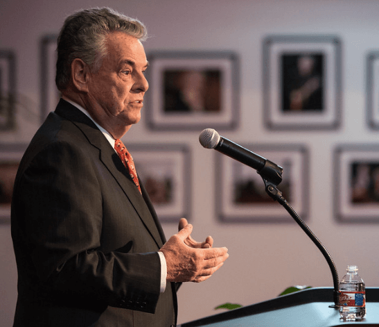 Peter King at the LBJ Library in 2015 (Photo by Jay Godwin)