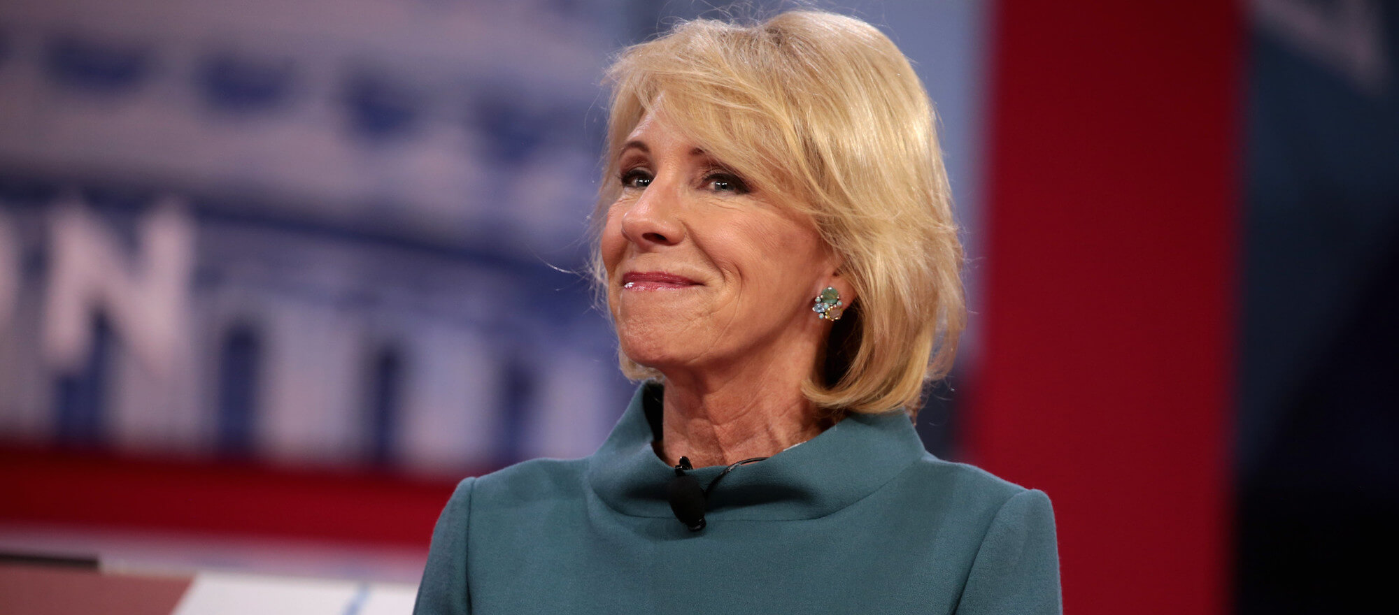 U.S. Secretary of Education Betsy DeVos speaking at the 2018 Conservative Political Action Conference (CPAC) in National Harbor, Maryland. (Gage Skidmore)