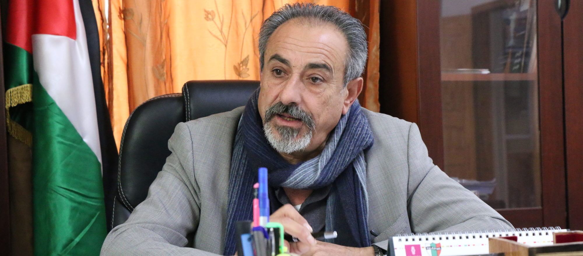 Saeed Hussein, the mayor of Turmus Ayya. (Photo: Yumna Patel)