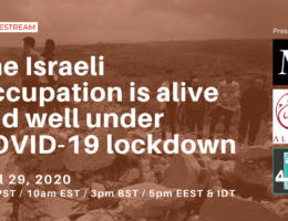 Livestream: The Israeli Occupation is alive and well under COVID-19 lockdown
