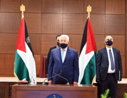 Palestinian President Mahmoud Abbas attends a meeting of the Palestinian leadership where he announced his government will no longer adhere to the agreements it signed with Israel, in the West Bank city of Ramallah on May 19, 2020. (Photo: Thaer Ganaim/APA Images)
