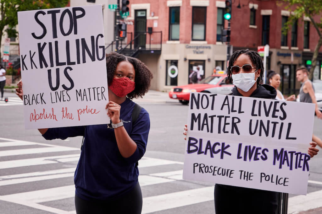 Protesting the murder of George Floyd, 14th & U Streets in Washington DC, 5/29/20 (Photo: Geoff Livingston/Flickr)