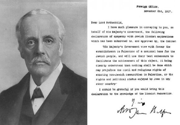 Arthur Balfour and his Declaration of 1917 (Wikipedia commons)
